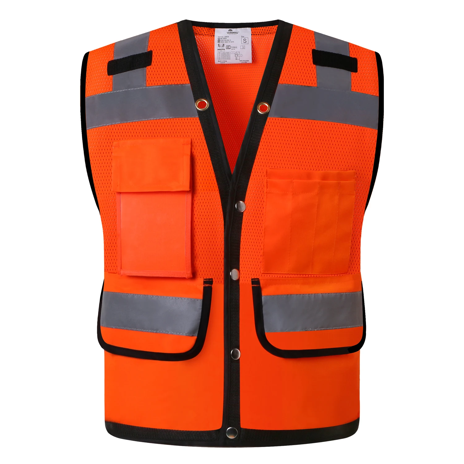 Hi Vis Safety Vest Reflective Surveryor Orange Mesh Safety vest Jacket High visibility work wear reflective vest safety vest high visibility vest