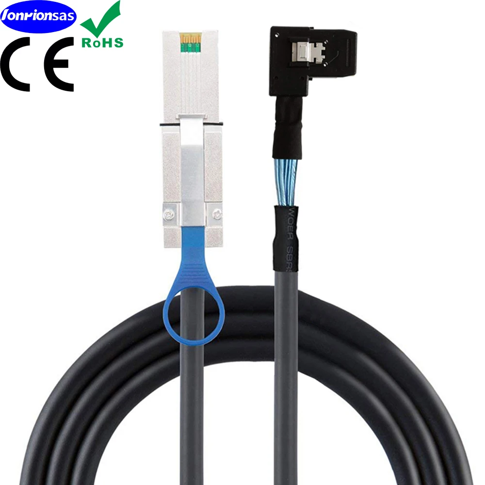 LONRIONSAS # Mini SAS HD SFF-8088 26P Мужской на Mini SAS SFF-8087 кабель сервера данных под прямым углом