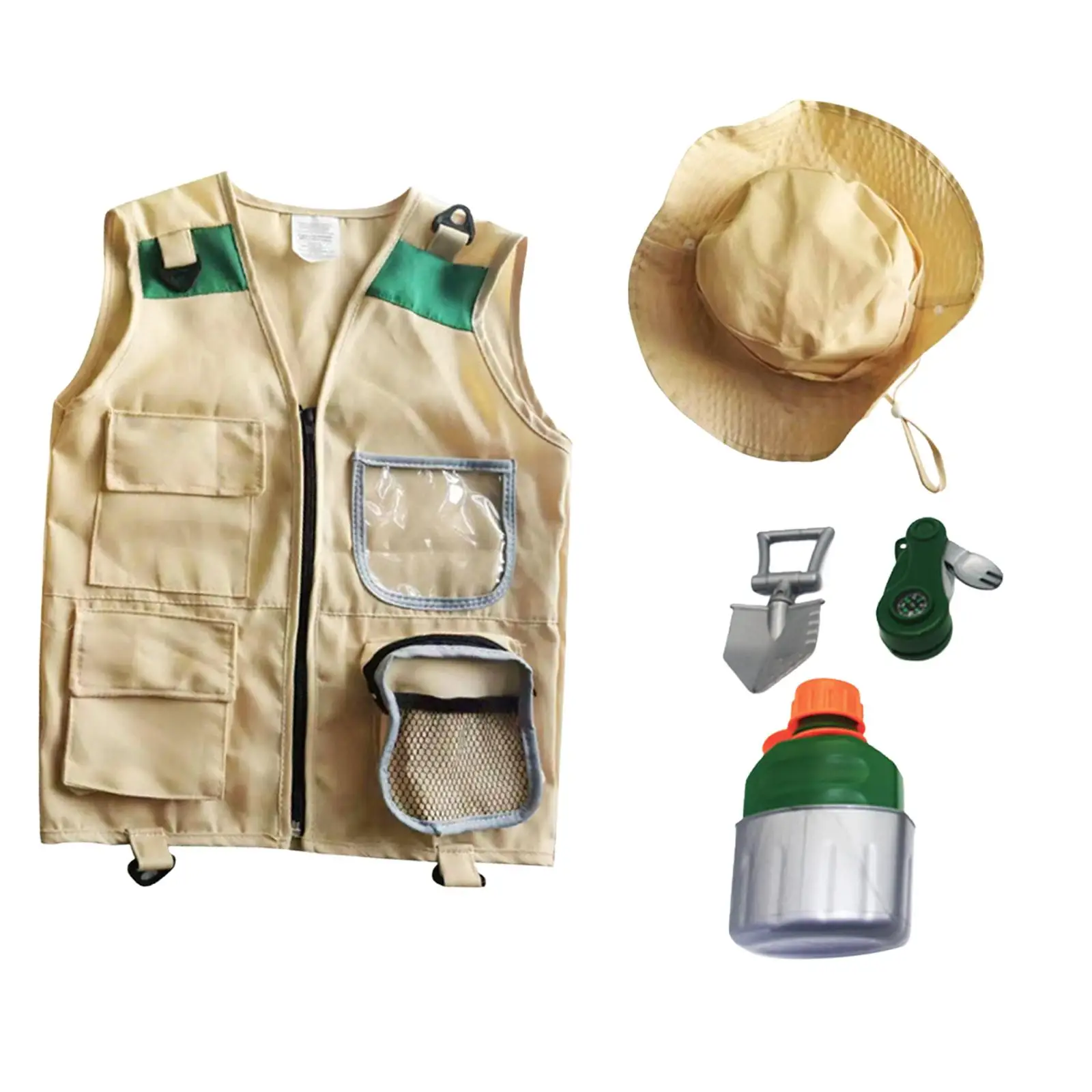 Outdoor Adventure Kits Backyard Costume Washable Cargo Vest Kids Camping  Gear for Zoo Keeper Boys Girls Halloween Birthday Gift