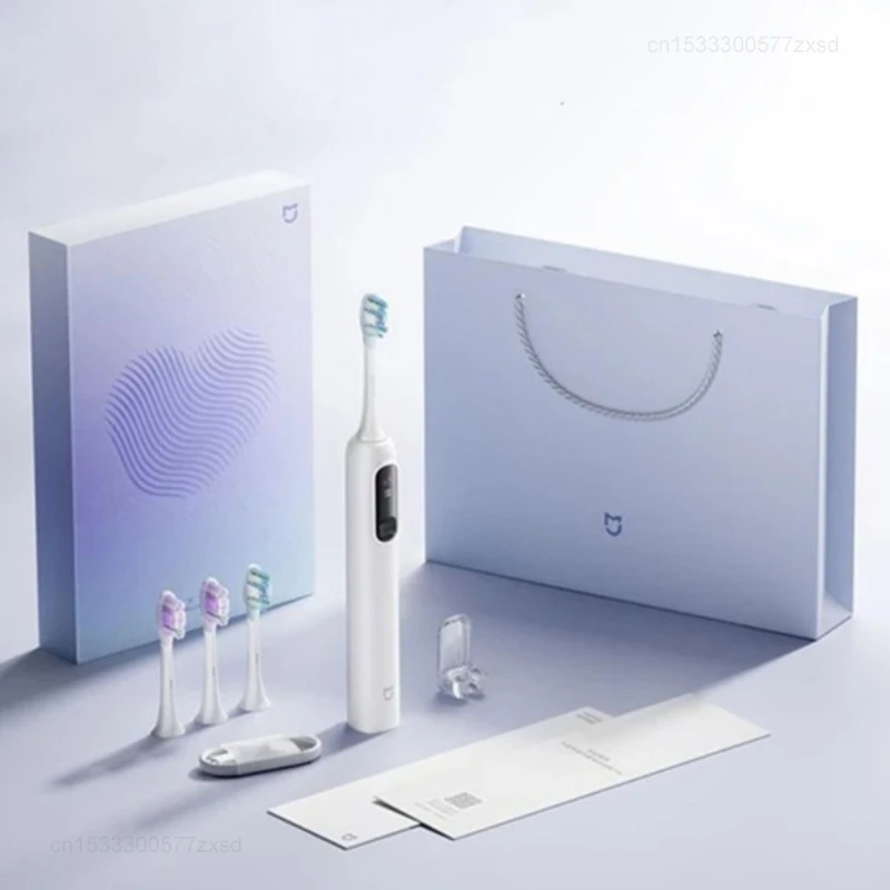 미지아 진동 전동칫솔 프로 러브 기프트 박스, 스마트 스크린 압력 감지, IPX8 방수, 180일 배터리 수명, 4가지 모드, 4개의 칫솔모 포함