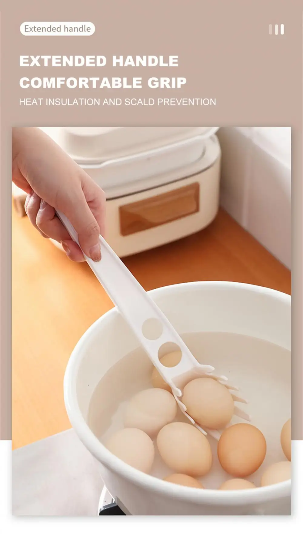 Description Picture 4 of itemPasta Scoop Colander Spaghetti Egg Yolk Separation Scoop Egg White Separator Plastic Filter Drain Spoon Kitchen Accessories