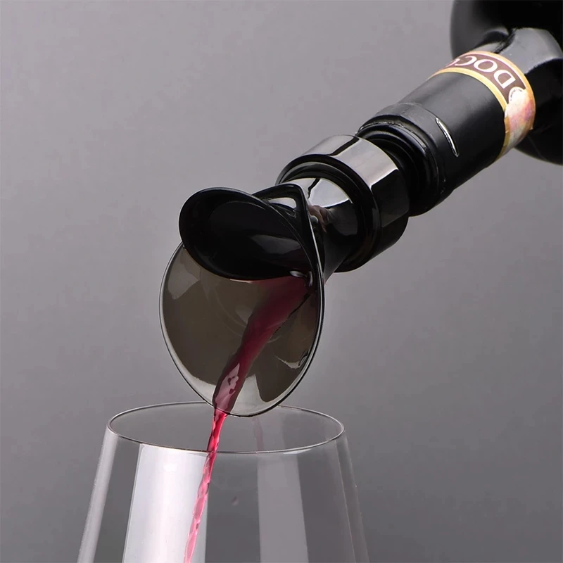 2 In 1 Red Wine Stopper Pourer Funnel Pouring Decanter Silicone Wine