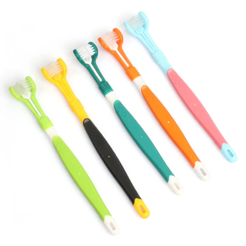 

Three-Sided Pet Toothbrush Dog Teeth Mouth Cleaning Tooth Brush Dental Care Addition Bad Breath Tartar Teeth Care Puppy Products