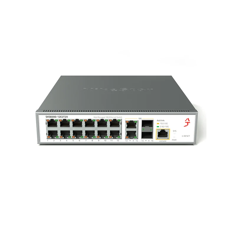 레이어 3 관리형, 12개의 2.5G RJ45 포트, 2개의 10G RJ45 포트, 2개의 10G SFP+ 포트, DHCP 지원, 동적 라우팅, VLAN 지원