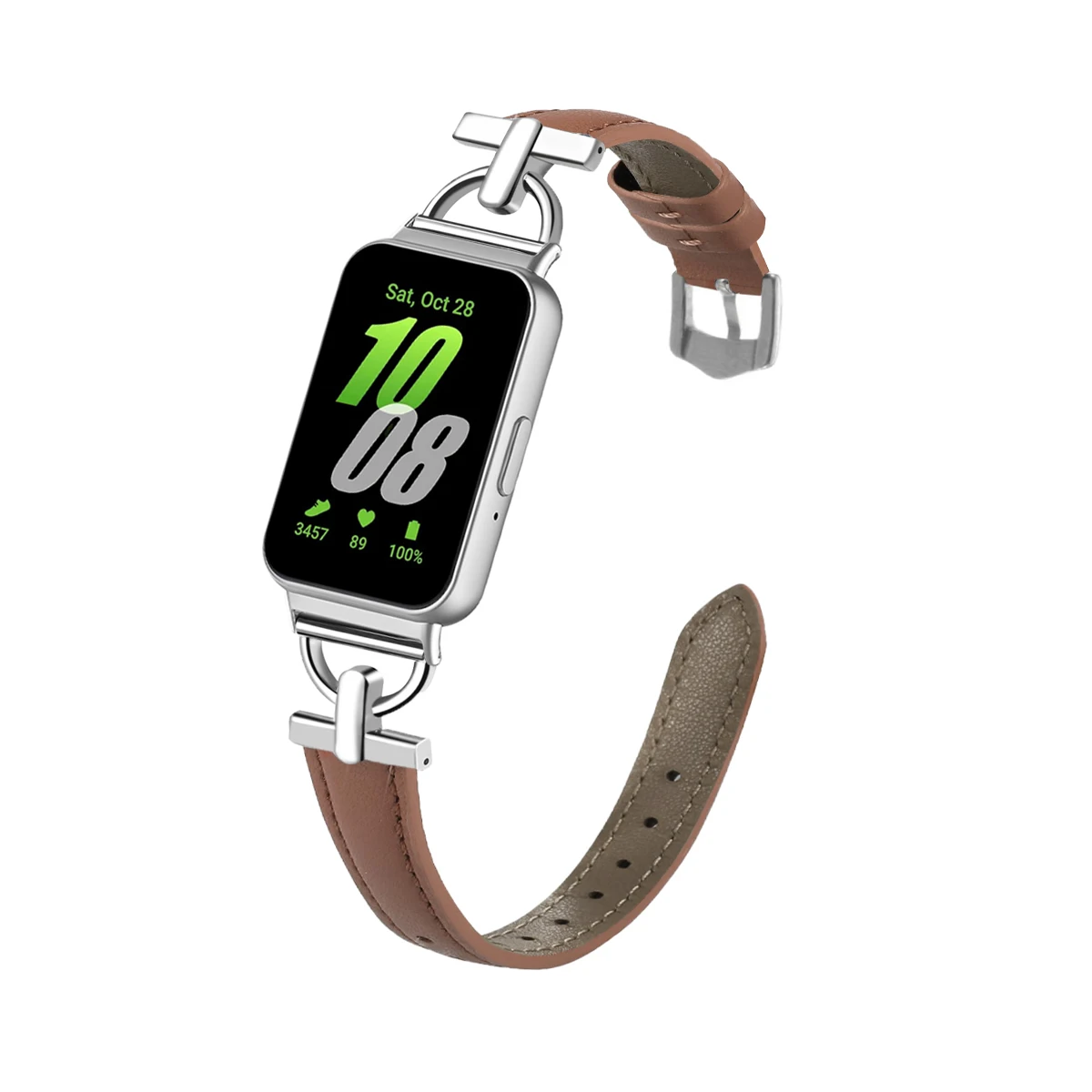 Elegant Metal and Leather Strap for Smartwatch – Premium Wristband Bracelet