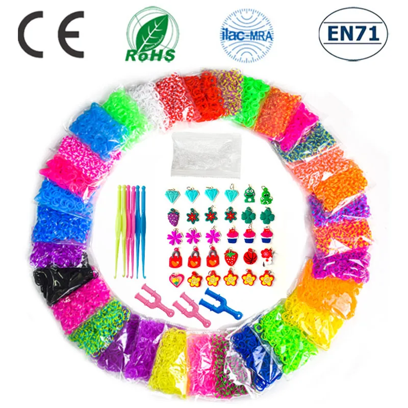Bandes élastiques en caoutchouc pour enfants, 600 pièces, tissage de bracelets, jouets en caoutchouc pour filles, tresses tressées, accessoires, articles pour enfants, cadeaux