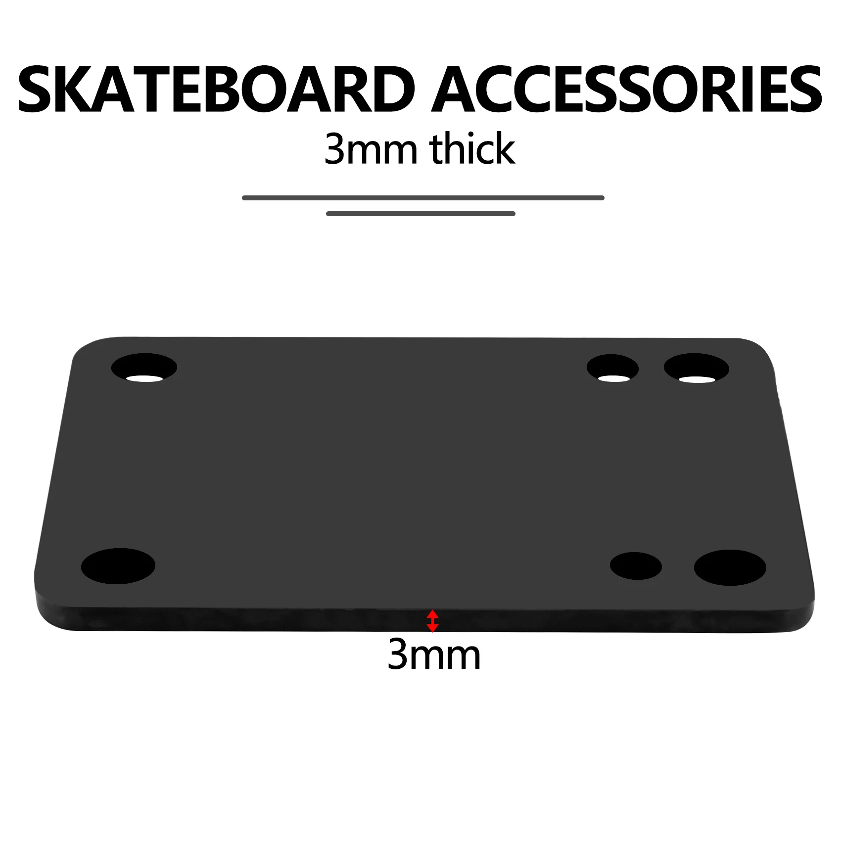 Skateboard riser pad Rubber Skateboard Riser Pad 1/8 3Mm Pack Of 2