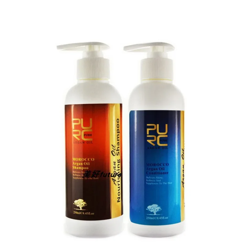 

250mL PURC Argan Oil Shampoo Keratin Conditioner Set Improves Frizz Moisturizes and Smoothes Hair Suitable for All Hair Types