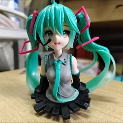 11cm Miku Bust Vocaloid Anime Collectible Statue - Desktop Ornament Gift (MK07 - 1pcs)