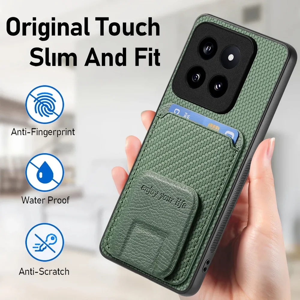 Luxury Leather Card Stand Back Cover