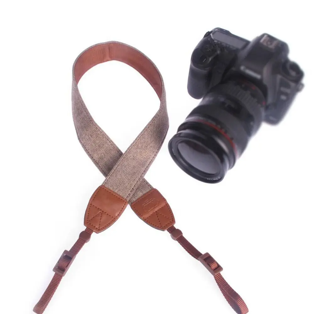 유니버설 코튼 가죽 카메라 스트랩 조절 가능한 카메라 액세서리 숄더 넥 벨트 SLR DSLR 카메라 벨트 (/니콘/캐논 호환)