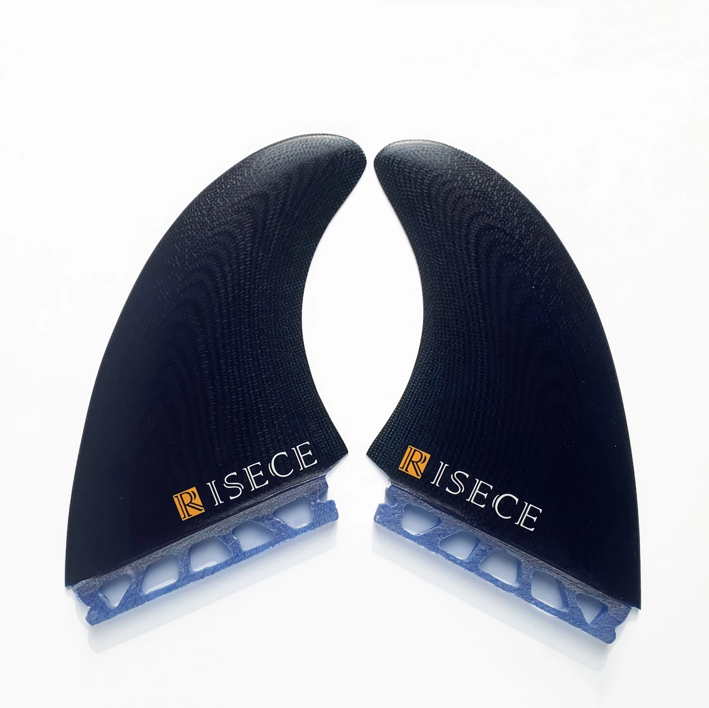 RISECE FCS II Power Twin Fins Performance Glass Black&Blue Twin Fins Surfboard Quillas Surfing
