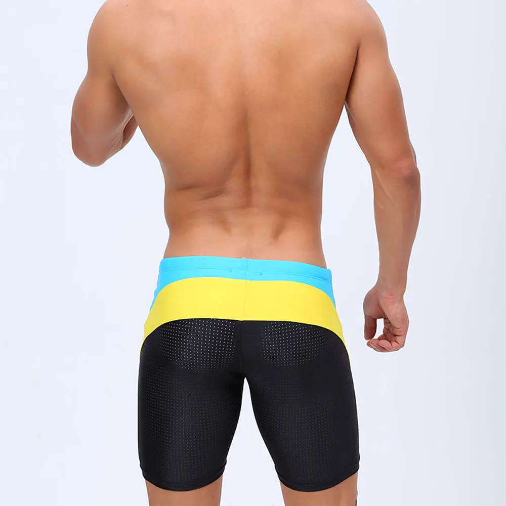Men's Swim Short Boxers Sexy Swimming Mesh GYM Running Sport Beach Pants Swimsuit Swimwear Sexy Male Bathing Suilt Surfing