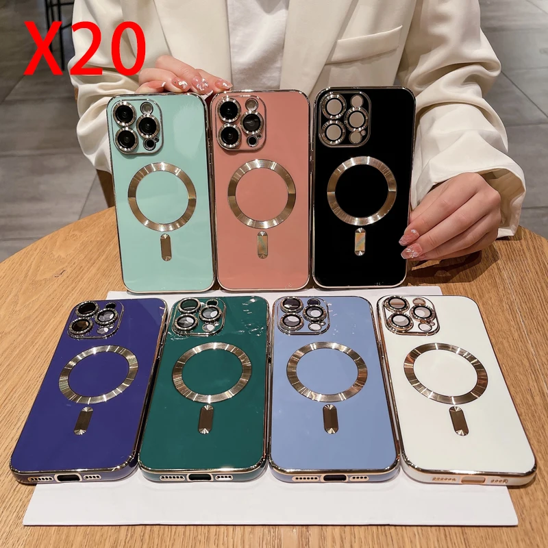 

Electroplating Magnetic Case For Iphone 14 Promax 13pro 12 11 Cd Pattern Mag Safe Shockproof Anti Scratch Tpu Back Case 20pcs