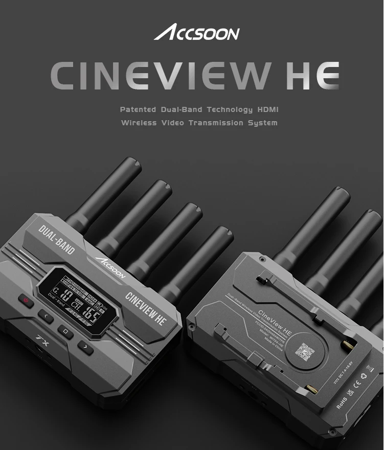 Description Picture 3 of itemAccsoon CineView HE 2.4Ghz 5Ghz Dual Band Wireless Video Transmitter Receiver Multi-Spectrum Wireless Video Transmission System