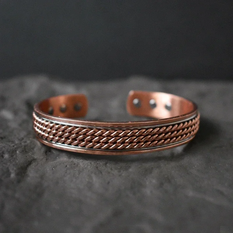Pure Copper bangle bracelet Tibetan Style Hand Forged for Women Men