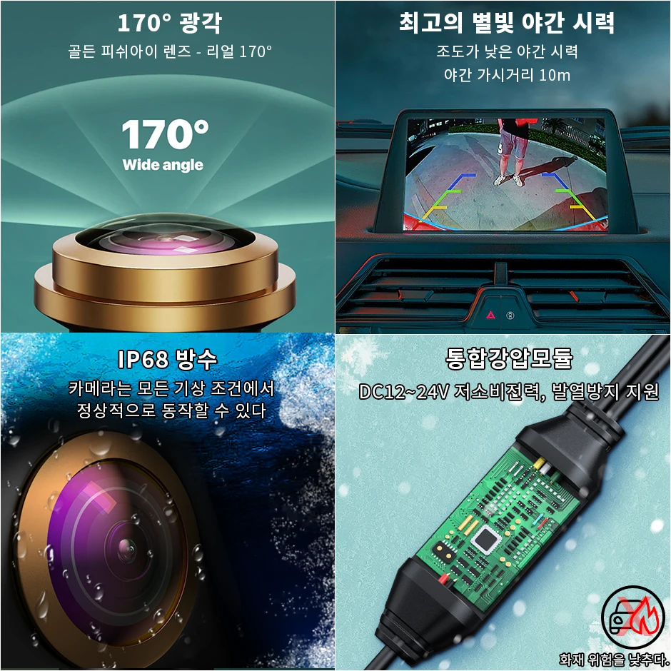 GreenYi HD 720P/1080P 나이트 비전 골든 렌즈 차량 역방향 백업 후면보기 안드로이드 DVD AHD 모니터 용 AHD CVBS 카메라