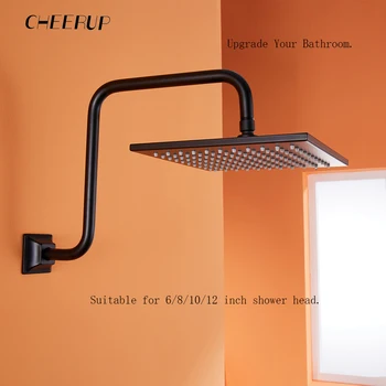 ท่อต่อฝักบัวแบบติดผนังที่วางฝักบัวสแตนเลสสำหรับอุปกรณ์ห้องน้ำสีดำด้าน 1