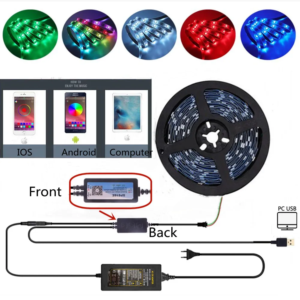 5V WS2812B USB LED Strip light 5050 RGB Dream Color Ambilight Kit