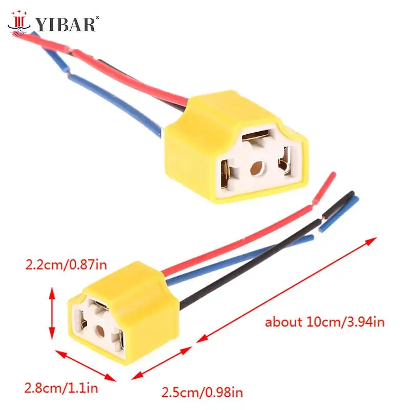 

H4 9003 Ceramic Wire Wiring Car Auto Head Light Bulb Lamp Harness Socket Connector three holes Plug