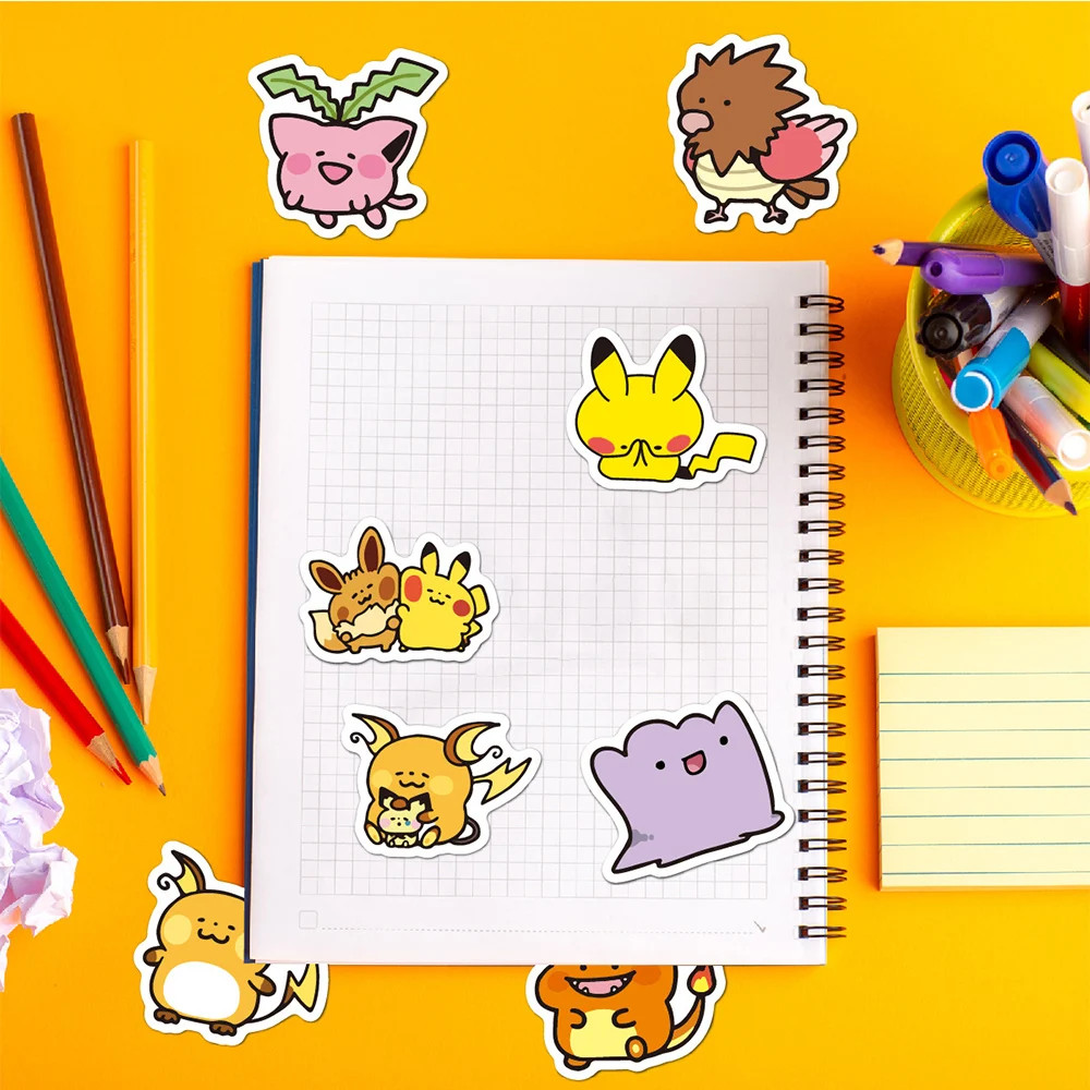 10/30/50/100pcs Cute Anime Pokemon Pikachu Gengar Stickers Kawaii Cartoon Kids Sticker Toy Phone Notebook Laptop Graffiti Decals 6