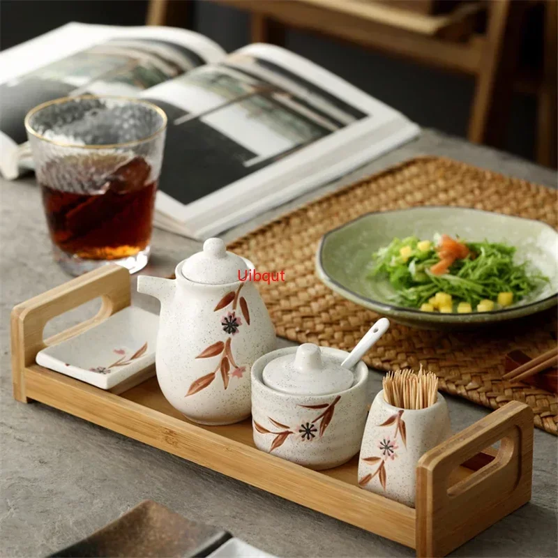 Japanese tank creative seasoning can ceramic seasoning tank kitchen ware storage bottles and jars bottle glass bottle jars ceramic storage jar spice storage box