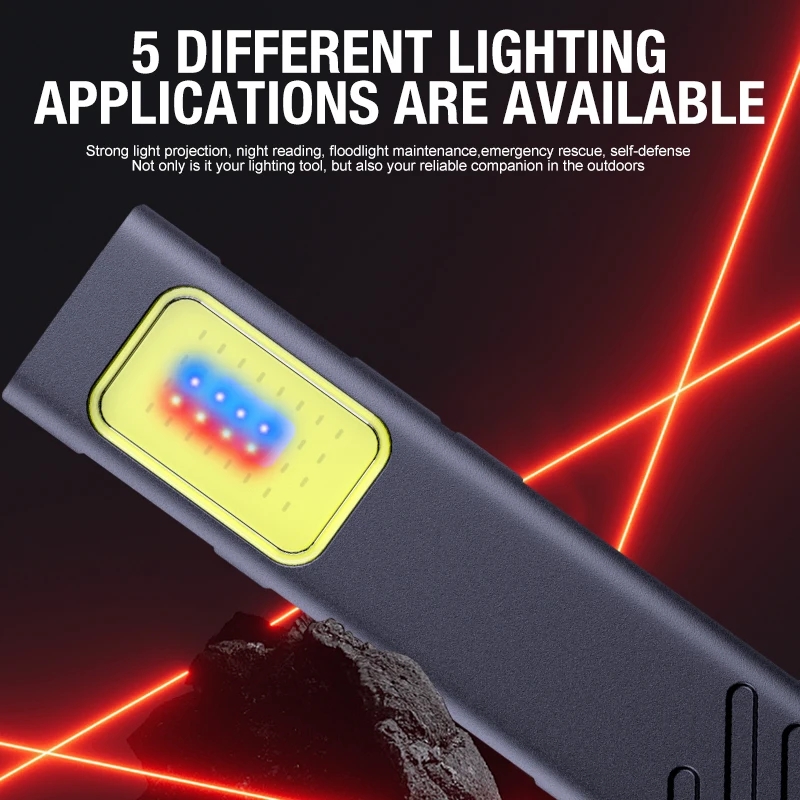 Magnetic Dual Light Source COB Work Light - Ultra Bright Handheld Emergency Repair Light