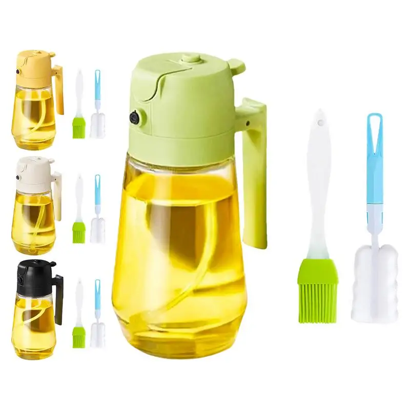 

Glass Oil Sprayer Bottle With Brushes 2in1 Oil Dispenser Oil Jar Olive Oil Sprayer Vinegar Bottle Oil Container Cooking Oil Jar