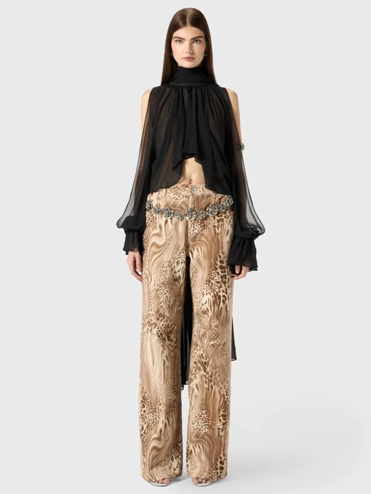 Nibber Basic Sexy Halter Irregular Hem T-Shirt Women Autumn Trend Bandage Hollow Butterfly Sleeve Slim Midnight Party Streetwear