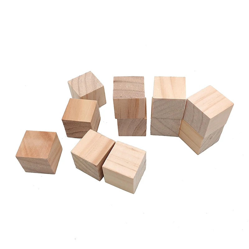 2pcs50mmWoodenCubesCraftWoodBlocksNaturalUnfinishedCraftCubes