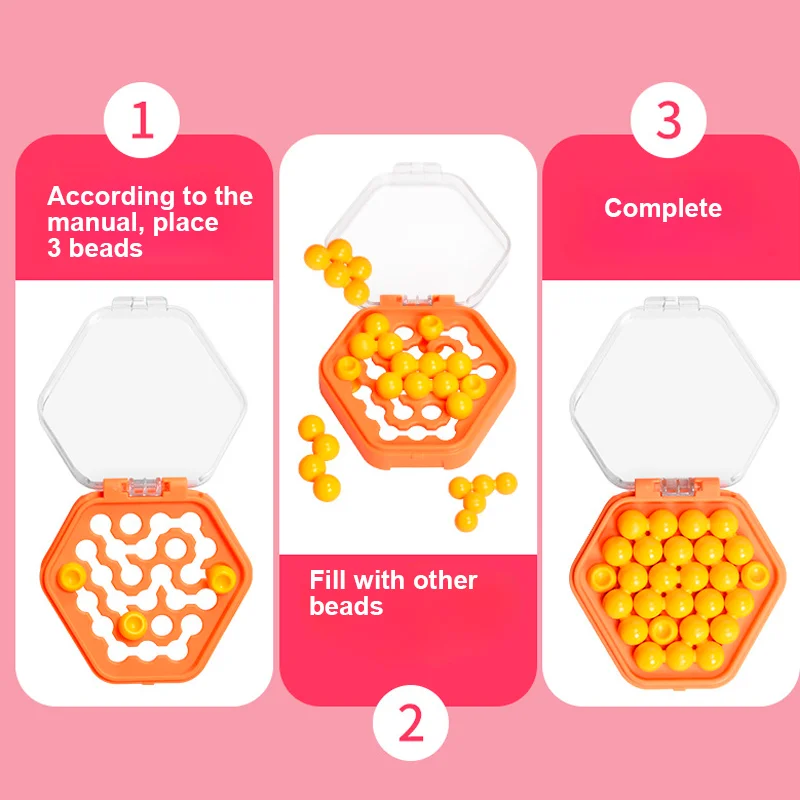 Mini Pocket Montessori Puzzle Toys Beads Game IQ Board Game Children's Spatial Logical Thinking Training Kid Education Toys 3