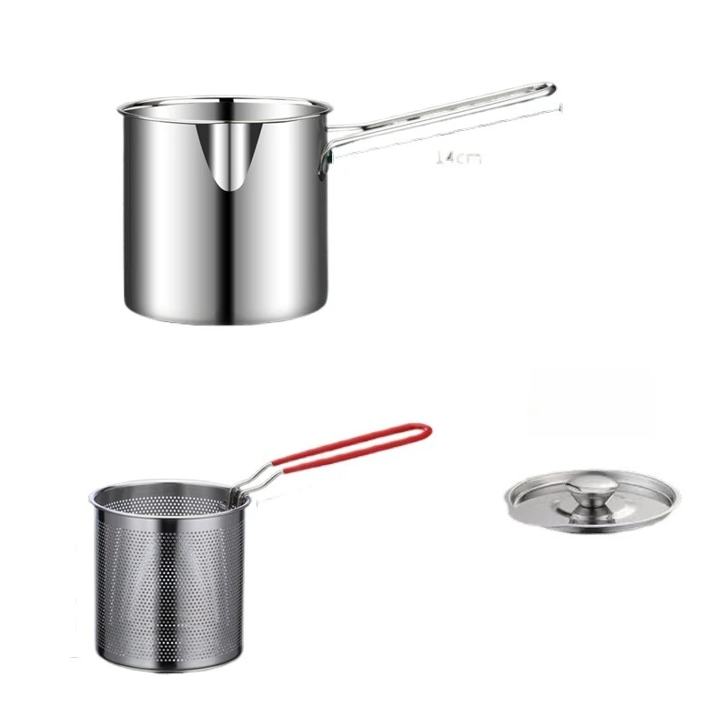 Set di padelle Friggitrice giapponese a risparmio di olio profondo Acciaio inossidabile 304 Cucina ad alta temperatura Tempura Cestino di pollo Strumenti di cottura