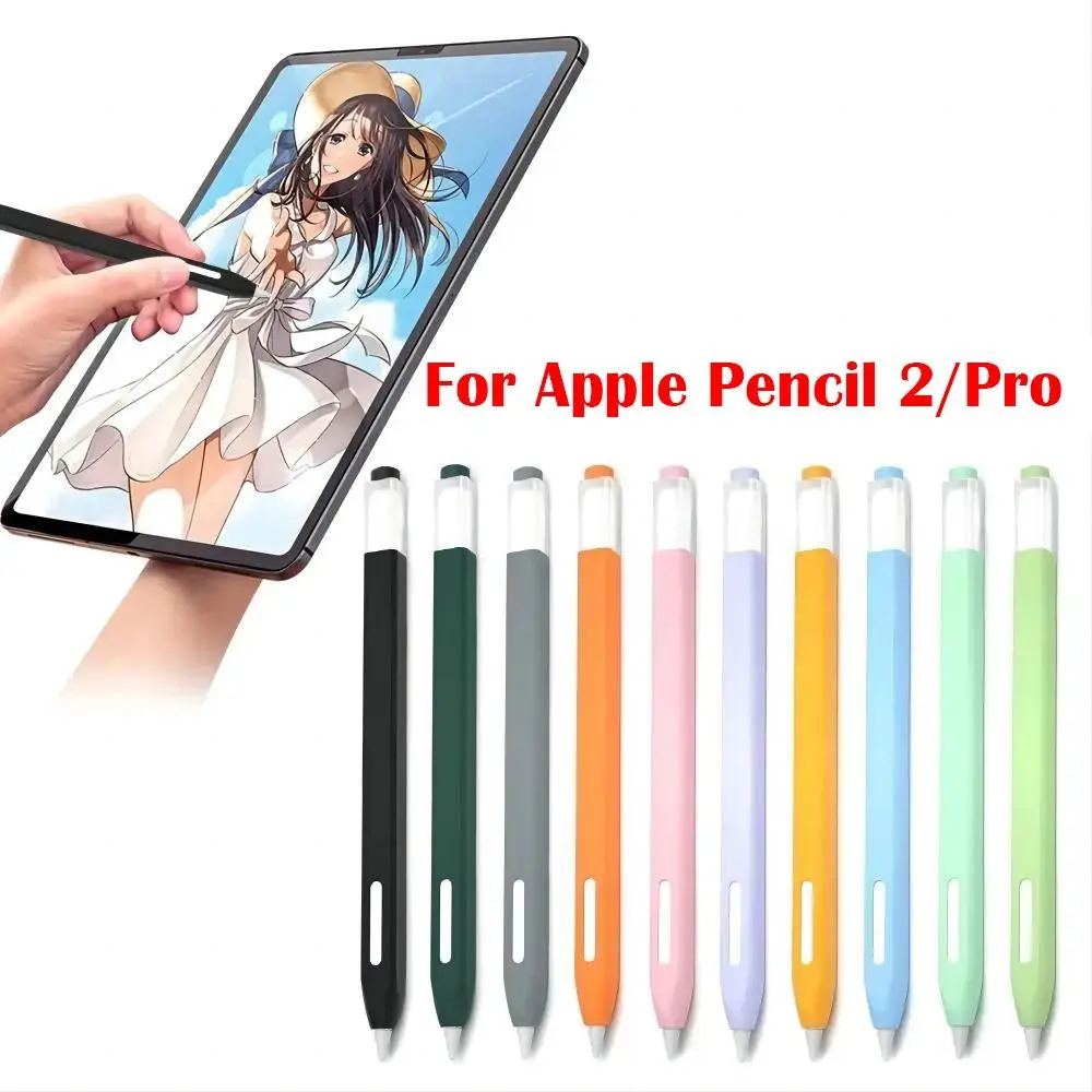 

Liquid Silicone Tablet Pencil Case 2nd Gen Not Affect Charge Touch Screen Pen Cover Colorful Ergonomic for Apple Pencil 2/Pro