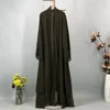 Abaya Ouverte en Mousseline de Soie pour Femme Musulmane, Kaftan Islamique, Caftan Marocain, Robe Modeste, Kimono de Dubaï, Ramadan Kebaya