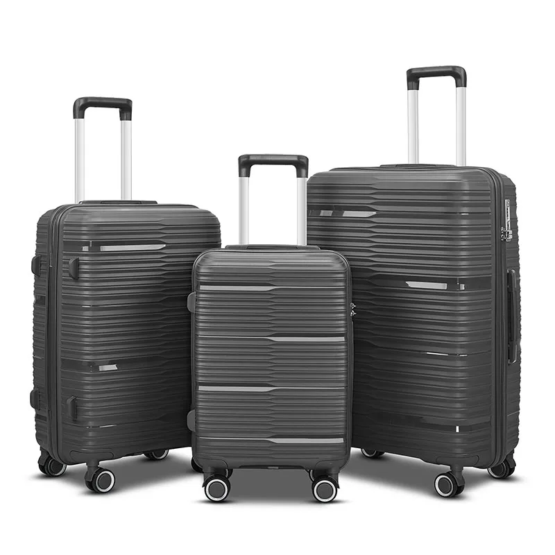 3Pcs PP Luggage Case Boarding Box Suitcase Universal Wheel Password Travel 20/24/28 Inch Sets