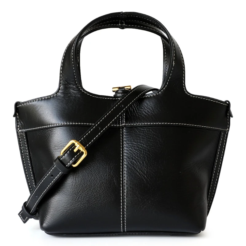 

Jonlily Women Genuine Leather and Canvas Shoulder Bag Female Handbag Totes Casual Crossbody Bag Small Daybag Mini Purse -KG1178