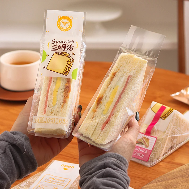 Sandwich Plastic Packaging Bags 100 Pcs For Bread Birthday Party