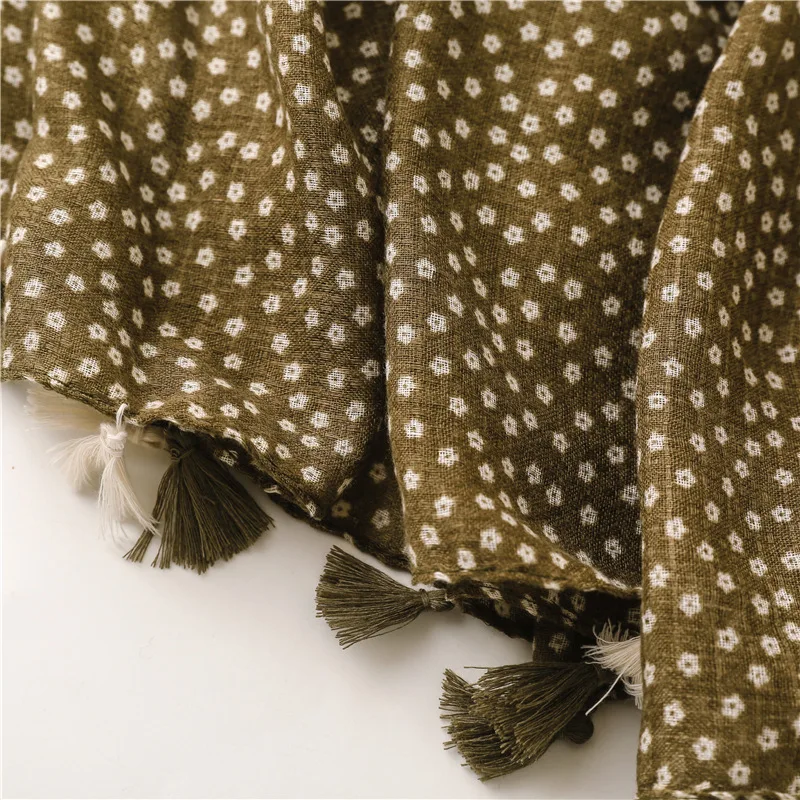 Herbst Mode Polka Floral Quaste Viskose Schal Schal Dame Hohe Qualität Wrap Pashmina Stola Bufandas Muslim Hijab Caps 180*90Cm – Detail 26
