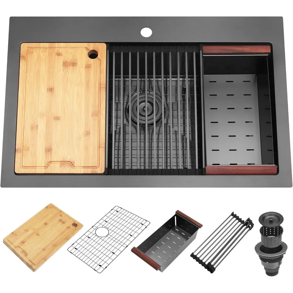 Kitchen Sink Black Kitchen Sink, Drop In Kitchen Sink, Stainless Steel Kitchen Sink, Single Bowl Kitchen Sink, Workstation 2