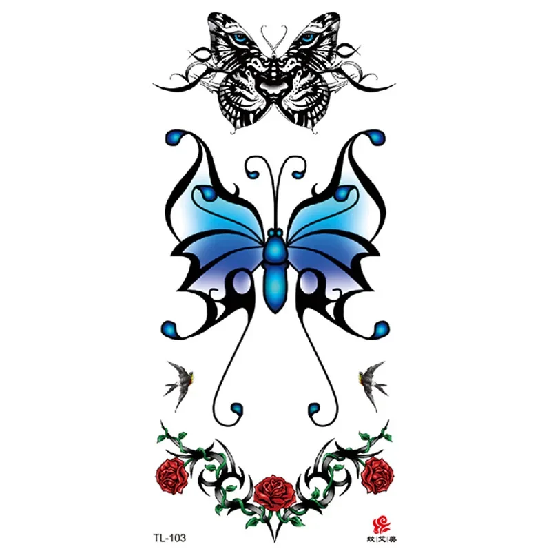 Фото Новые 3D тату-наклейки, татуировки, Временные татуировки, цветок, искусственные татуировки, временные тату-наклейки для животных, милые татуировки, временные татуировки №4