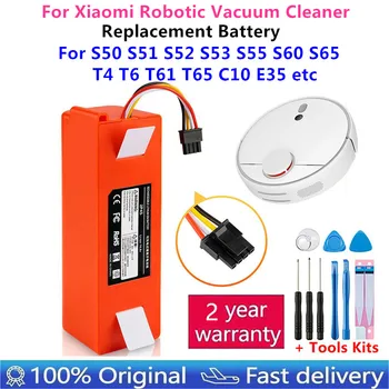 Original Replacement Battery BRR-2P4S-5200D for XIAOMI 1S 1ST Roborock SDJQR01RR Sweeping Mopping Robot Vacuum Cleaner 12800mAh