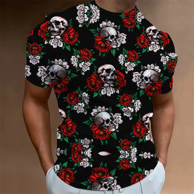 

Футболка Мужская/женская с 3D-принтом черепа, модная тенниска с графическим принтом в готическом стиле, забавная уличная одежда, повседневная майка оверсайз