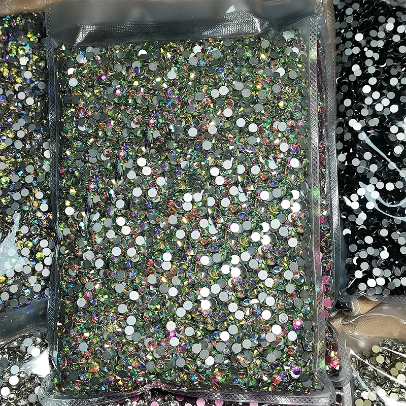 

Wholesale 14400pcs Bulk Flatback Nail Crystals Rhinestones for Nails 3D Nail Art Decorations SS4-SS20 DIY Glass Gems Stones AB