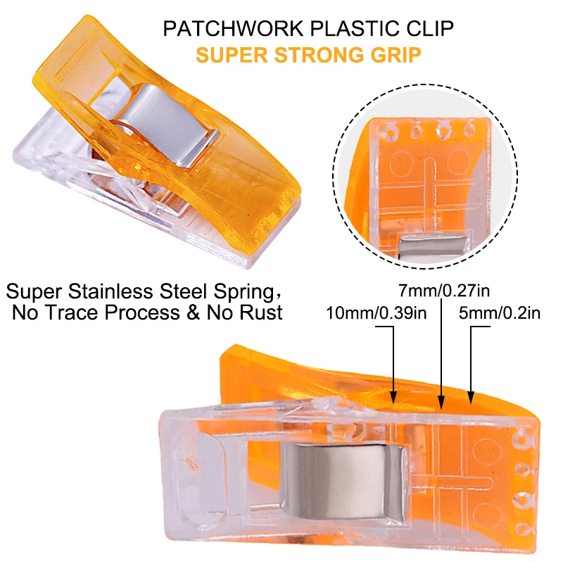 플라스틱 재봉 클립, 퀼팅 공예, 크로셰 뜨개질, 안전 클립, 다양한 색상 바인딩 클립 종이, 50 개/세트