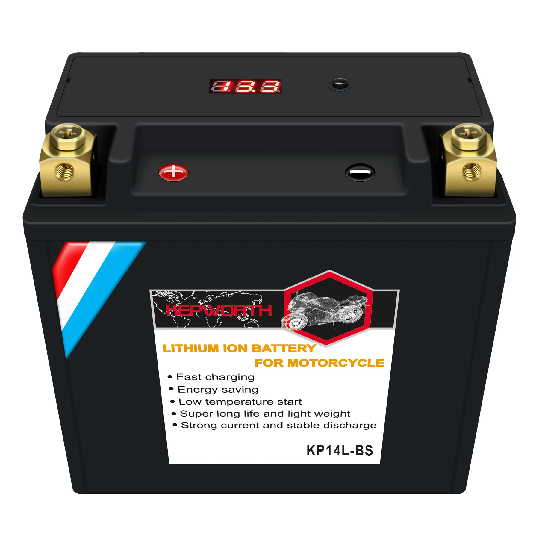 14L-BS Lithium Motorcycle Battery 12V 9AH 520CCA LiFePO4 Powersports Batteries Built-in BMS for ATV UTV 4 Wheeler Quad YTX14L-BS
