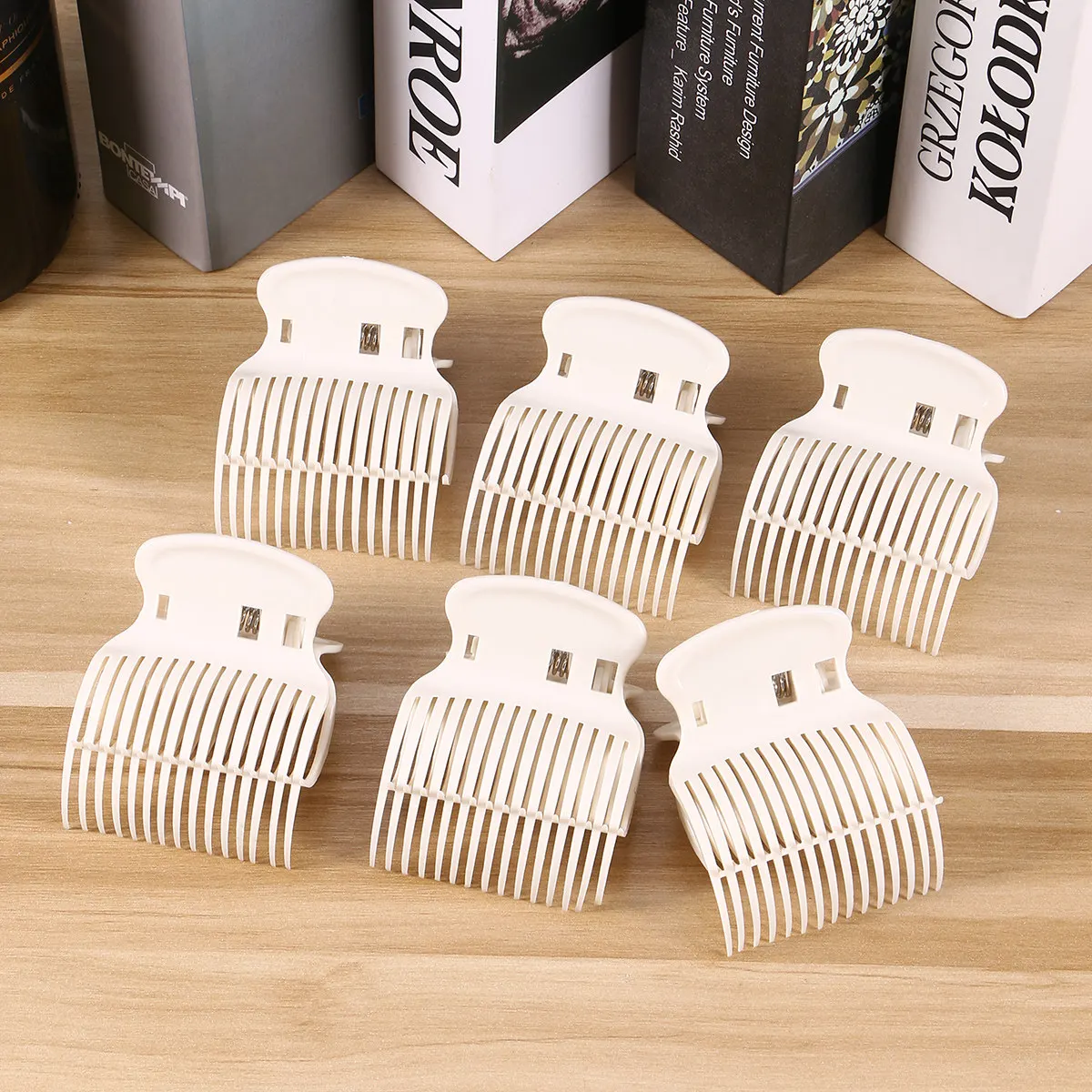 12Pcs 고온 헤어 클램프 플라스틱 머리핀 고정 클립 펌 염색 살롱 이발소 매일..