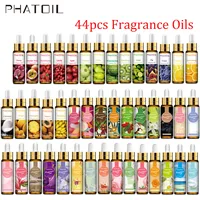 PHATOIL 44pcs/Set 10ml Perfume Fragrance Oil with Dropper Coffee Orange Peach Marigold Coconut  Sea Breeze Palmarosa Fresh Linen