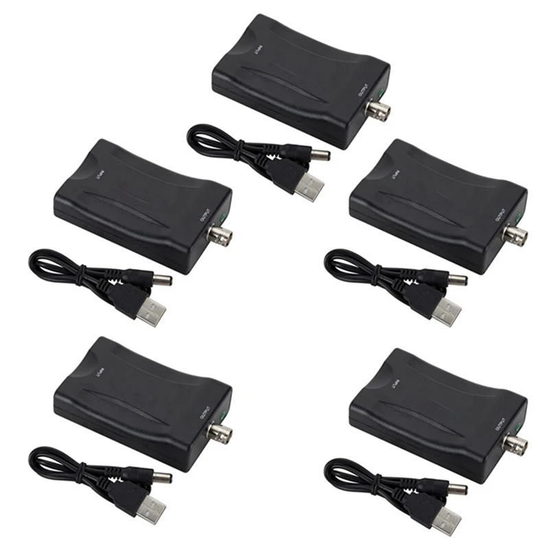 

5X To BNC Video Audio Converter Adapter Compatible PAL/NTSC With USB Power Cord