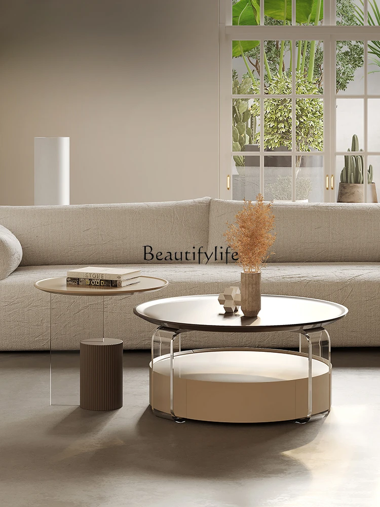 

French Cream Style Design Acrylic round Tea Table