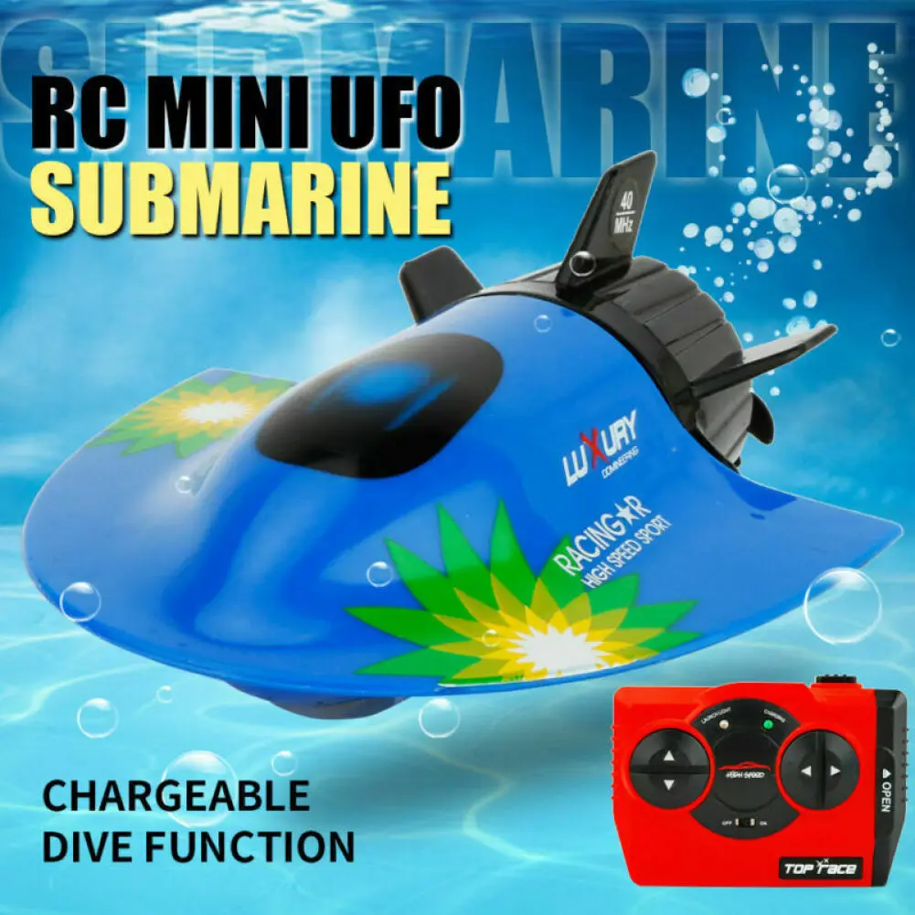 Create Toys Mini RC Submarine RC Toy Remote Control Waterproof Diving Underwater Sightseeing Model Boat Gift for Kids Boys